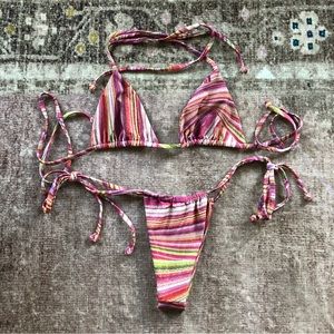 Frankie’s Bikinis Tia String top and bottom XS NWOT
